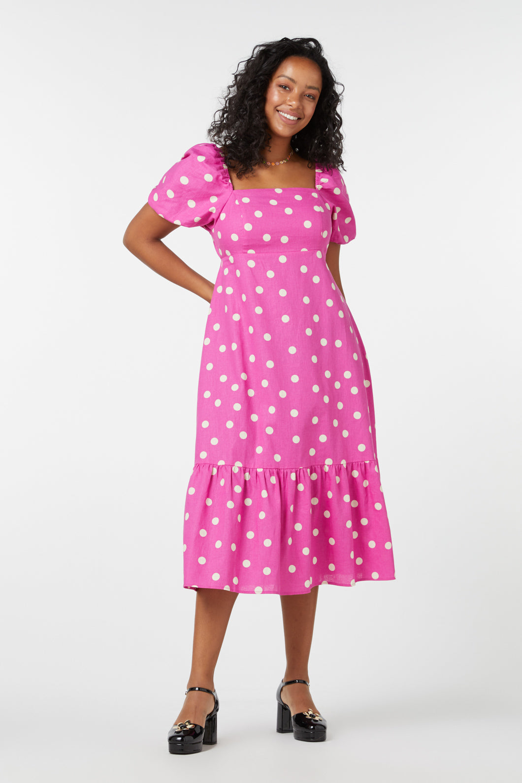  Lucy Polka Dot Midi Dress
