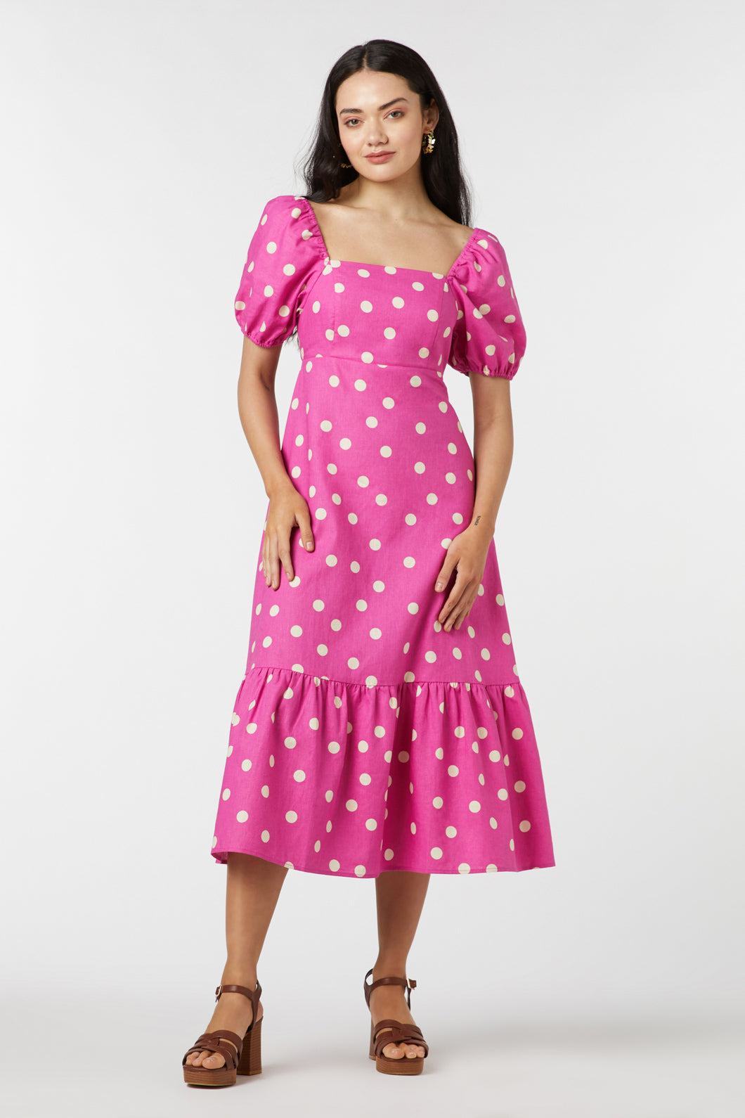 Lucy Polka Dot Midi Dress