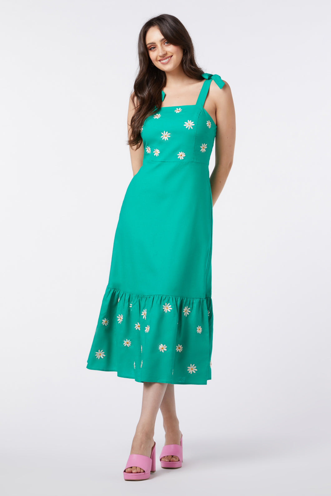  Pattie Embroidered Midi Dress