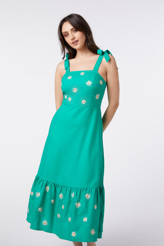  Pattie Embroidered Midi Dress