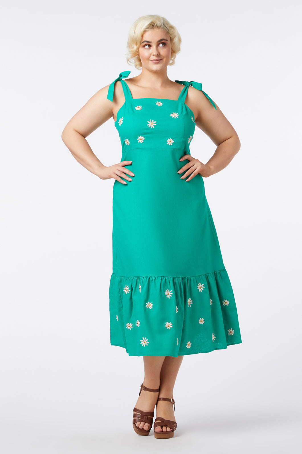  Pattie Embroidered Midi Dress