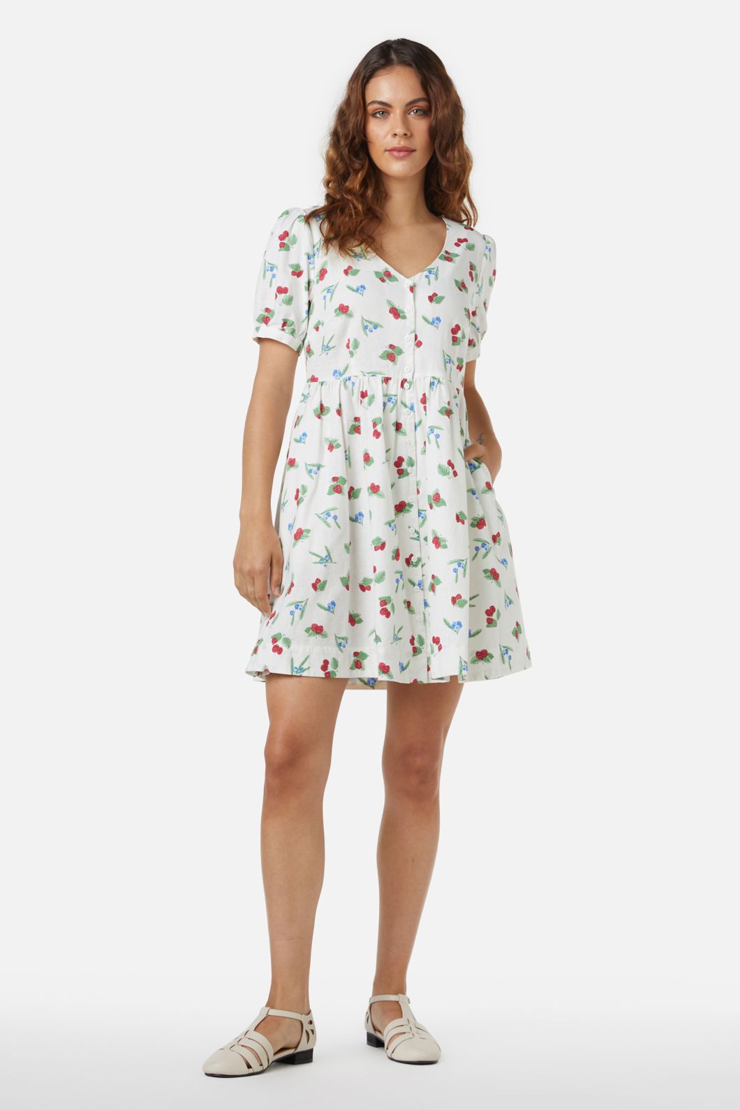  Berry Button Down Dress