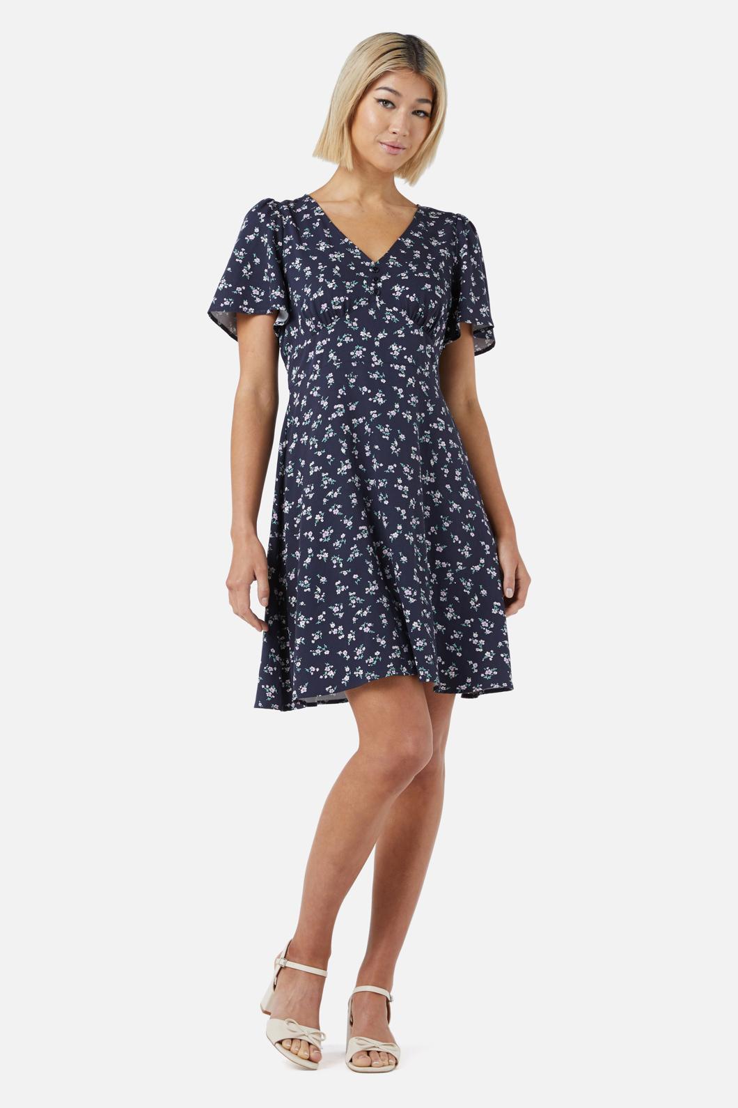  Lila Ditsy Mini Dress