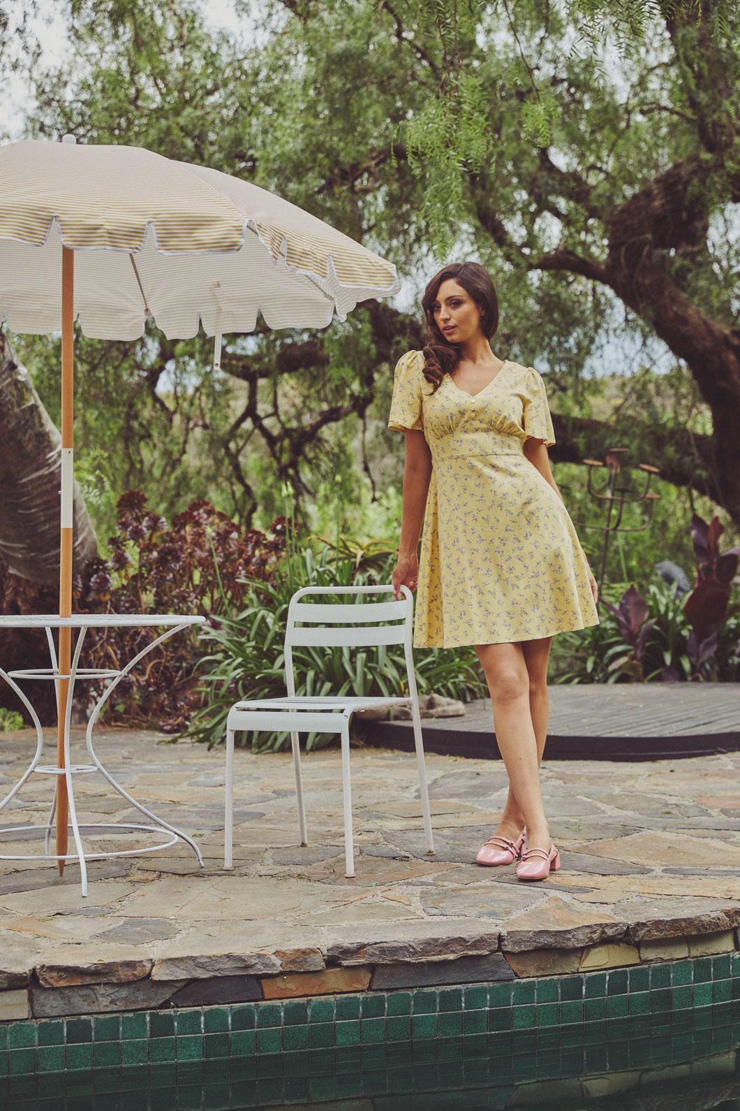  Lila Ditsy Mini Dress