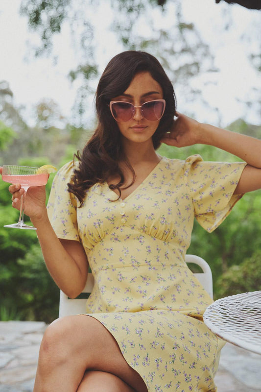  Lila Ditsy Mini Dress