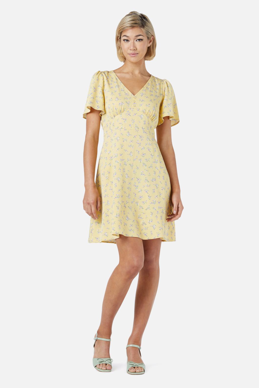  Lila Ditsy Mini Dress