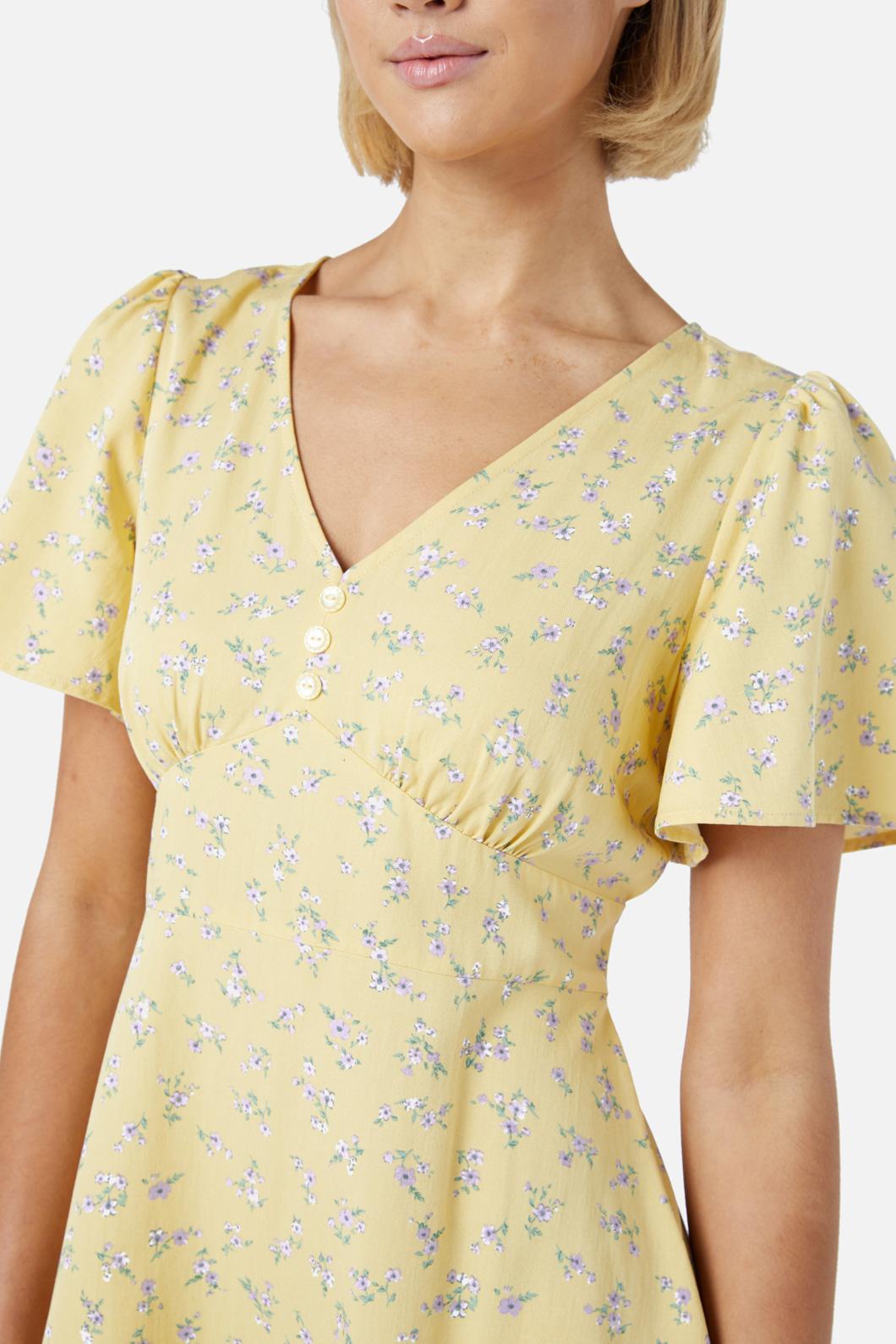  Lila Ditsy Mini Dress