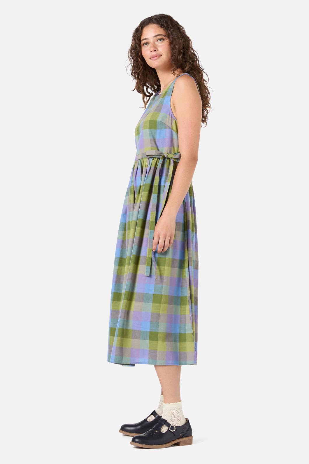  Maxine Check Midi Dress