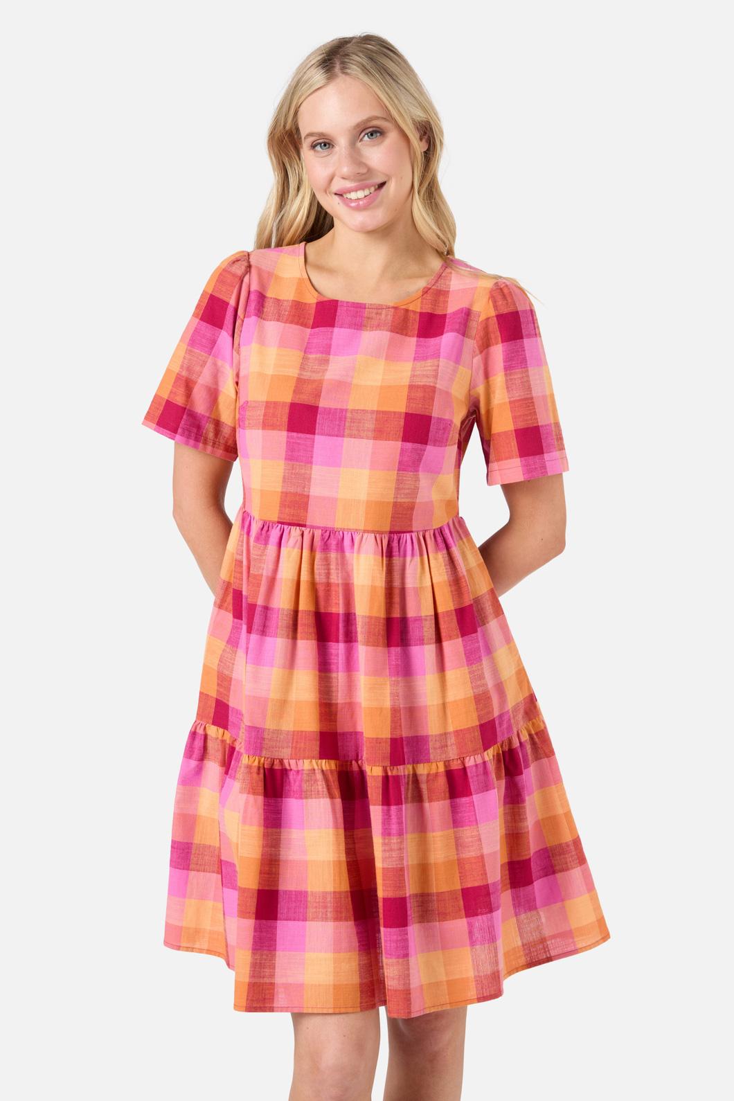  Maxine Check Smock Dress