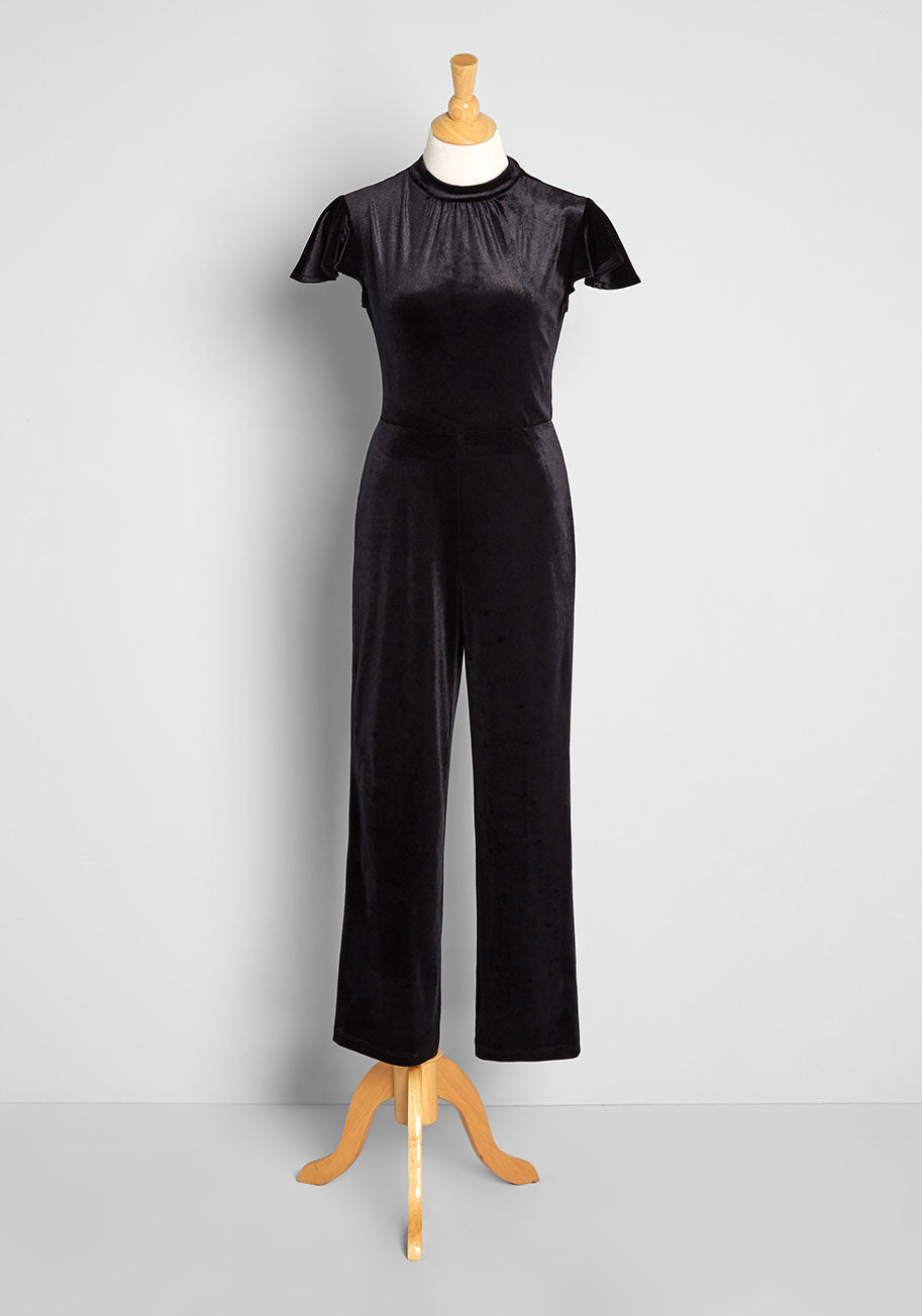 No Brand Shine With Me Velvet Jumpsuit