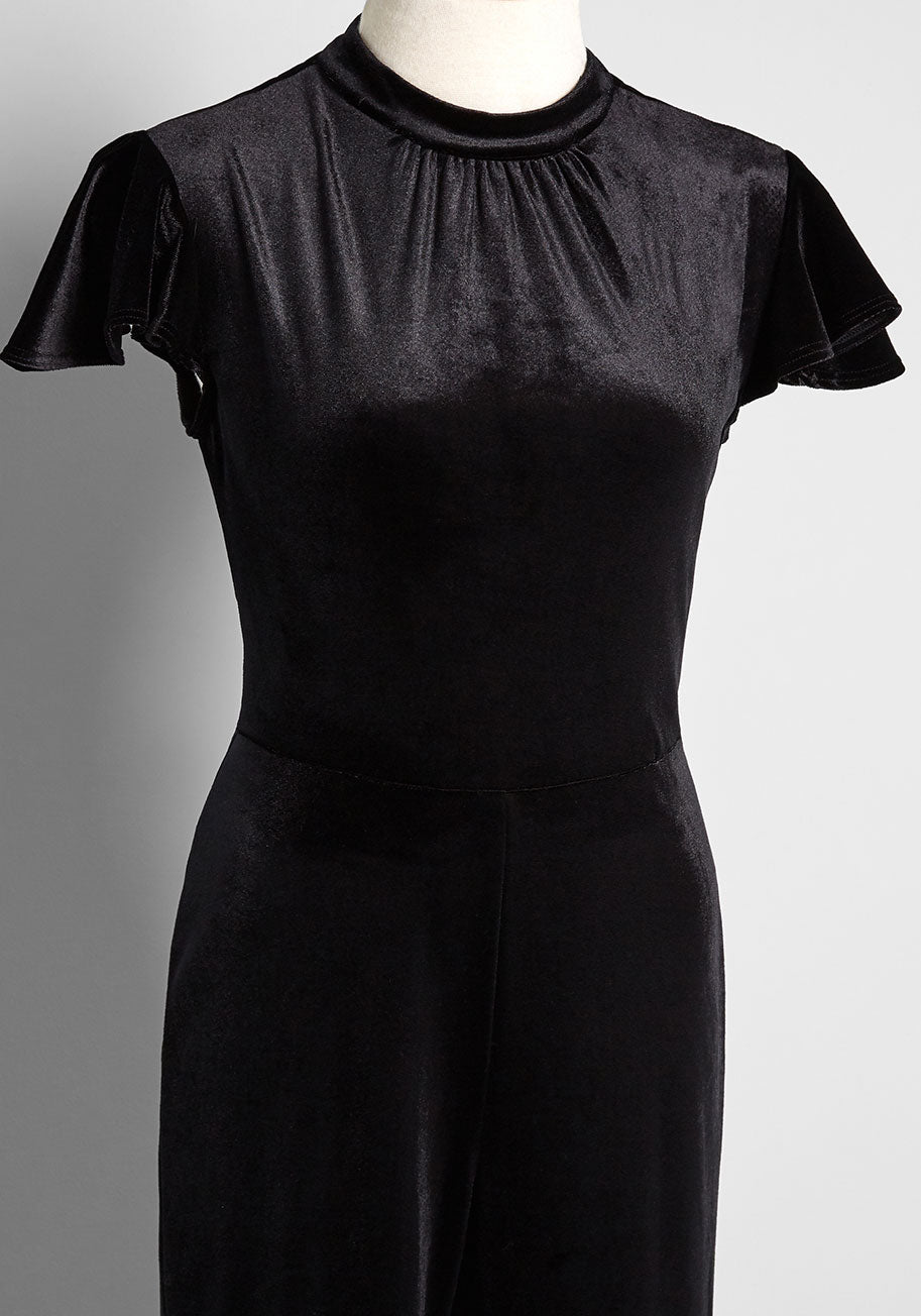 No Brand Shine With Me Velvet Jumpsuit