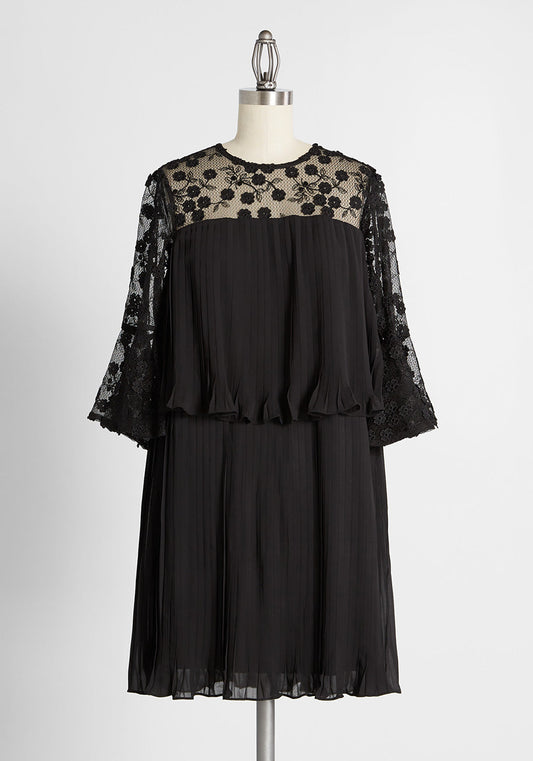  Dauntless Dahlias Tiered Mini Dress
